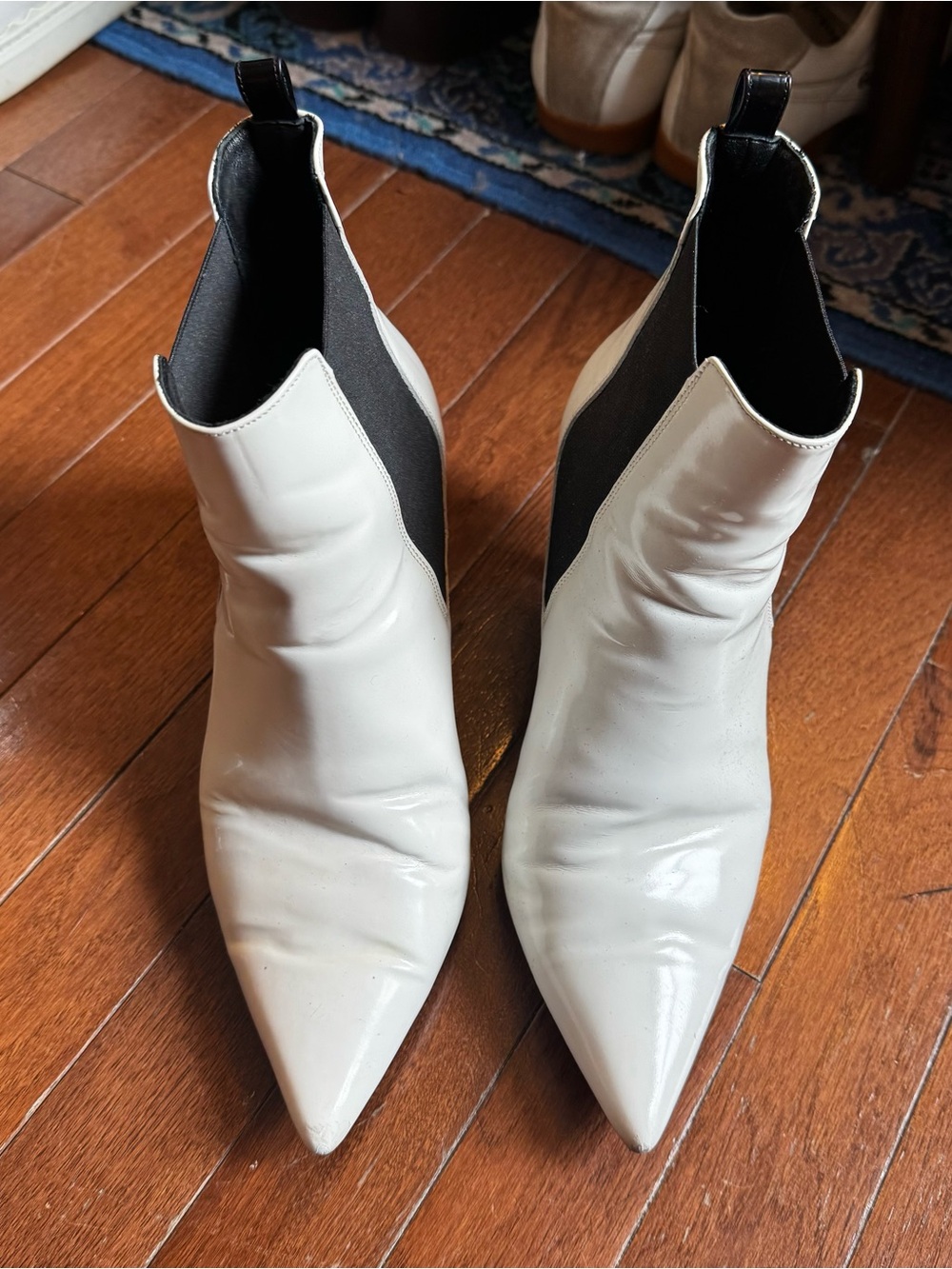 Anine Bing White Pointed-Toe Stevie Ankle Boots
